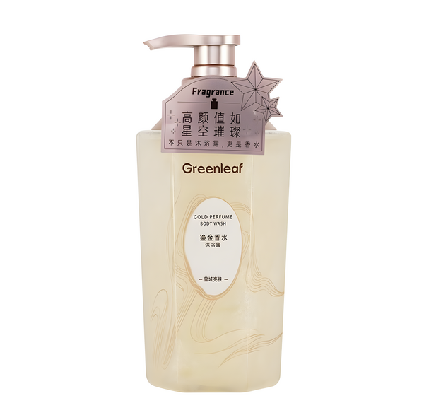 (в коробке 12 шт) Greenleaf 500 мл Gold Perfume Парфюмированный гель для душа Белоснежное сияние